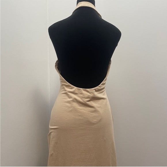 NEW! Camila Coelho- Kaseya Midi Dress Nude Halter Neck Drawstring Backless XL - Picture 13 of 15